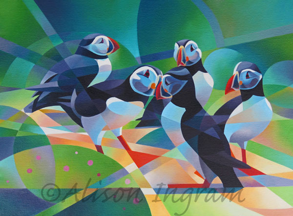 Puffins-Courting